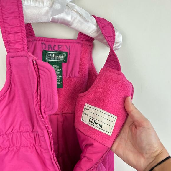L.L. Bean Pink Cold Buster Snow Bib Overalls 12-18 Months - Picture 3 of 8